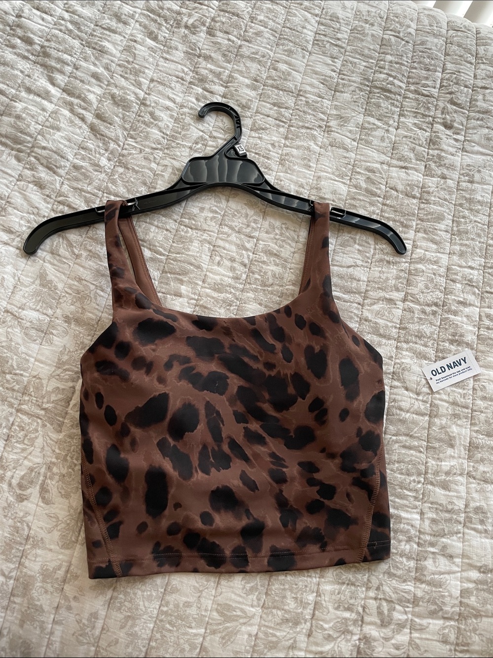 Old Navy Brown and Black Leopard Print Cropped Tank